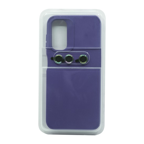 Capa de Silicone com Conjunto de Vidro de Câmera Separado para Samsung Galaxy 14 Azul